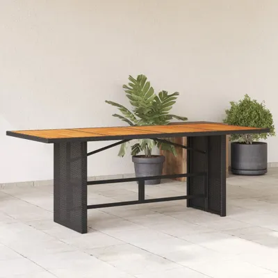 Produktbild von Möbel Gartentisch mit Akazienholz-Platte 190x80x74 cm Poly Rattan - Gartentische &46275