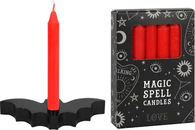 Produktbild von Spell Candle Halter "Fledermaus" inkl. Spell Candle "Love" - Wunschkerze Liebe Black Magic
