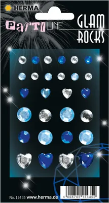 Produktbild von HERMA FASHIONLine Glam Rocks Diamonds Sticker Dark Blue & Light Blue