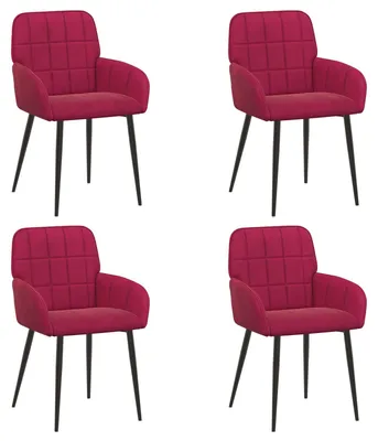 Produktbild von vidaXL Esszimmerstühle 4 pcs Samt (V) Weinrot 56,5 x 50 x 86 cm