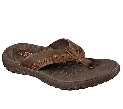 Produktbild von Skechers REGGAE COBANO Zehentrenner in Übergrößen Braun 65460 BRN große Herrenschuhe, Größe:47.5