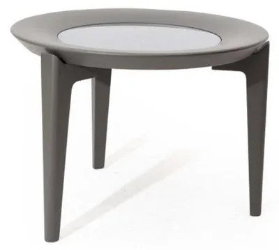 Produktbild von Grauer Beistelltisch Wohnzimmer Luxus Kaffeetisch Ovaler Ablagetisch