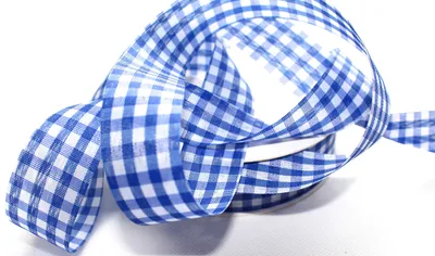 Geschenkband Vichykaro 40 mm x 25 m, dunkelblau