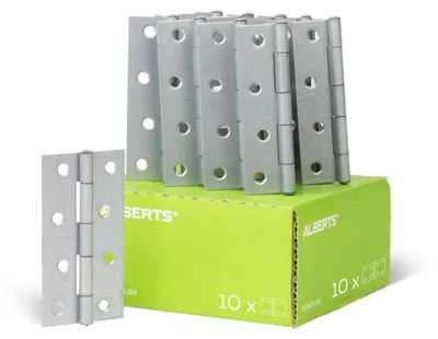 Zdjęcie produktu dla Alberts 849993 Zawias wąski, ocynkowany metodą Sendzimira, 100 x 52 mm, zestaw 10 szt