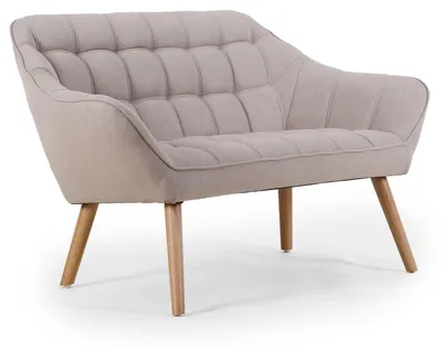 Image de MENZZO Canapé 2 places Scandinave Zentao Tissu Beige