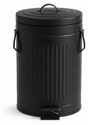 Produktbild von Relaxdays Mülleimer, 12 Liter, Küche, Bad, entnehmbarer Inneneimer, Fußpedal, Softclose, Metall, Tretmülleimer, schwarz, KI-generiertes Bild