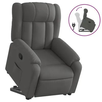 Produktbild von Relaxsessel mit Aufstehhilfe Dunkelgrau Stoff