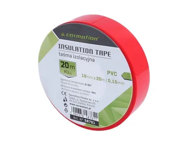 Produktbild von PVC-Isolierband 0,15 mm x 19 mm x 20 m rot, 1 Stk