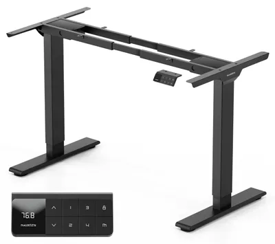 Imagen del producto de Estructura de escritorio ajustable eléctricamente para estar de pie, con una altura regulable de 72 a 120 cm y una capacidad de carga de 125 kg