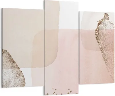 Produktbild von Bild auf Leinwand - Leinwandbild - 3 Teile - Abstraktion Modern Pastell - 130x100cm - Wand Bild - Wanddeko - Wandbilder - Leinwanddruck - Bilder - Wanddekoration - Leinwand bilder - CB130x100-4618