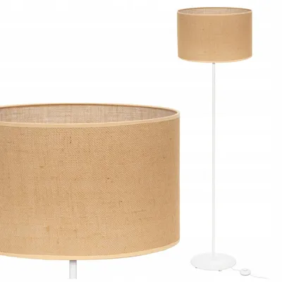Produktbild von Cerlux Stehleuchte Metall Weiß Jute-Schirm Boho 135cm