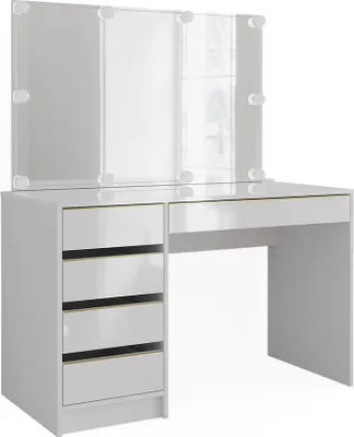 Produktbild von Schminktisch Vicco Sherry Weiß/Gold 120 cm mit LED Beleuchtung, Model 47712