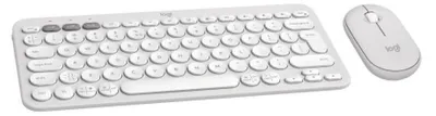 Obrázek produktu pro Logitech Pebble 2 Combo, Bezdrátový, RF bezdrátové + Bluetooth, Nůžkový spínač, QWERTY, Bílá, Obsahuje myš