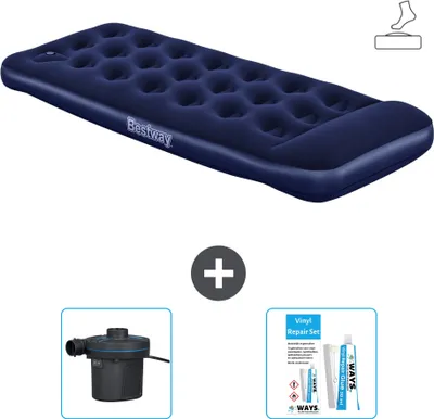 Produktbild von Bestway Luftmatratze - 1 Person - 76 x 185 x 28 cm - Blau - Inklusive Zubehör