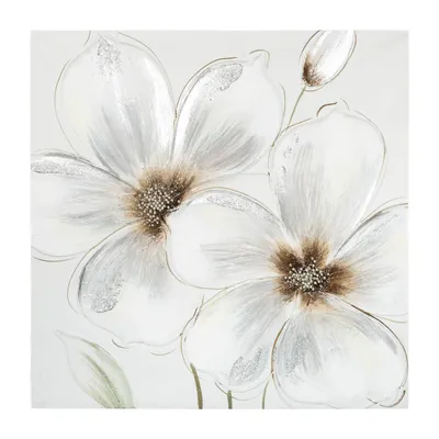 Produktbild von Gemalte Leinwand "Blumen" 48x48cm
