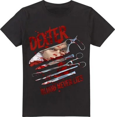 Produktbild von Dexter T-Shirt Herren Blood Never Dies schwarz L