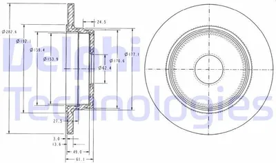 Produktbild von 2x DELPHI Bremsscheibe BG2510 passend für MERCEDES-BENZ Stufenheck (W124) 55 5mm