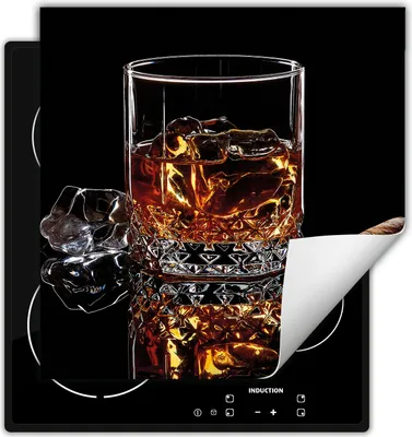 Produktbild von DarHaus Herdabdeckplatte 60x52 cm Anti Rutsch Matte Aufrollbar, schwarz - Whiskey