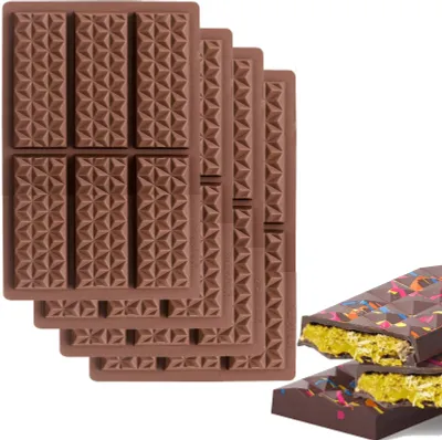 Produktbild von 4Stk Schokoladenform Silikon Schokoladentafel Form Pralinenförmchen Extra Tief Schokolade Form für Schokolade Praline Süßigkeiten (Pyramidenform)