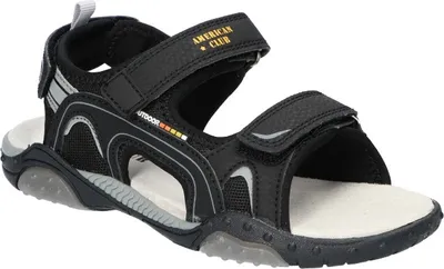 Produktbild von AMERICAN CLUB HL163 Solide KinderSandalen, Naturleder Innensohle, Klett Sandalen, Sportsandalen, Schwarz 33