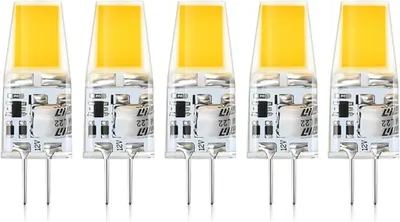 Produktbild von LED-Lampen (5 Stück), 2 W, 12 V, Warmweiß 3000 K, Ersatz für 20 W Halogenlampen, 240 LM, LED-Pin-Basislampe, flimmerfrei, nicht dimmbar