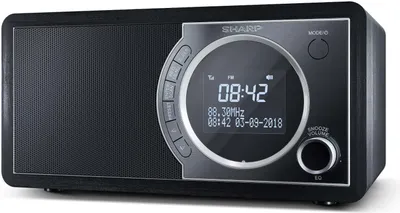 Produktbild von Sharp DR-450 (BK) DAB, DAB+ Digitalradio, Bluetooth, FM Radio, Alarm-/Schlaf und Snooze-Funktion, Holzoptik, Schwarz