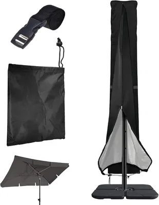 Produktbild von Ampelschirmhülle 57 x 240 cm, 210D Oxford-Gewebe, schwarz, für Garten