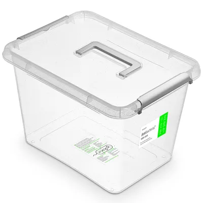 Produktbild von CZ Antibakterielle Box 19,0 l, 39 x 29 x 26 cm, Griff, transparenter Kunststoff