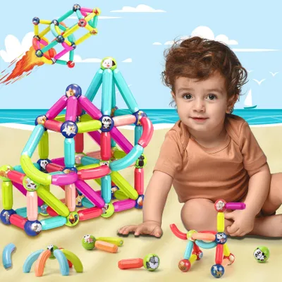 Produktbild von Magnetisches Bauklotz-Set mit 64 Teilen für Kinder