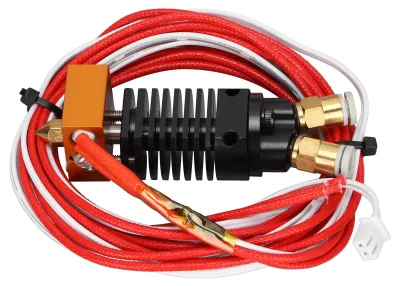Image de Kit d'extrudeur 2 entrées/1 sortie, 2 couleurs, métal, 12 V, pour imprimante 3D, avec capot en silicone et vis, compatible avec Ender 3 et CR10S Pro 24 V