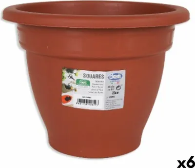 Image de Pot carré rond marron 22 x 17 cm (6 pièces)