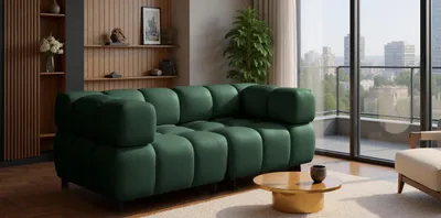 Produktbild von Kaiser Möbel Sofa 3-Sitzer modular, Couch, Veloursstoff Bluvel, Grün, Bolla