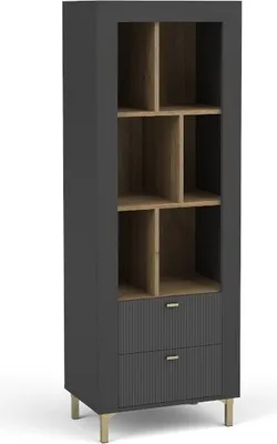 Zdjęcie produktu dla BETTSO Nowoczesny regał z szufladami do salonu MOSSA Czarny