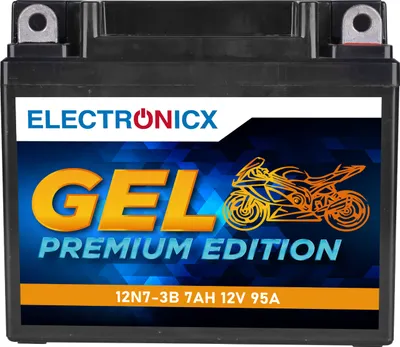 Immagine prodotto di Batteria per moto Electronicx YB9L-B GEL 12 V 7 Ah 95 A/EN -12N7-3B  Esente da manutenzione, a tenuta stagna, elevata potenza di avviamento ▶ Batteria premium 12 V esente da manutenzione  Spedizione in Germania