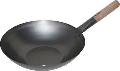 Produktbild von Wok Pfanne 31 cm Ø flacher Boden (Gas) Wokpfanne Gastronomie Kohlenstoffstahl , AAF Nommel®