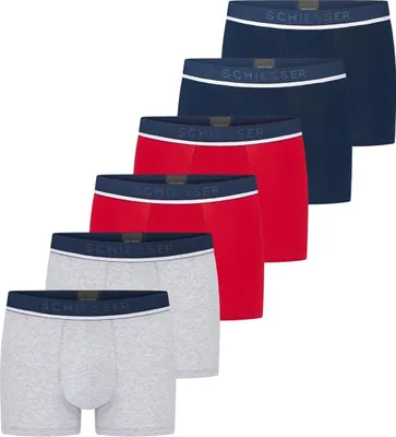 Produktbild von Schiesser 6er Pack - 95/5 - Organic Baumwolle Retro Short / Pant Sportlicher Logo-Webgummibund, Bequeme Beinausschnitte und ohne störende Nähte, Elastische Single-Jersey-Qualität