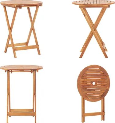 Produktbild von vidaXL Klappbarer Gartentisch 60 x 75 cm Massivholz Akazie - Gartentisch - Gartentische - Bistrotisch - Bistrotische
