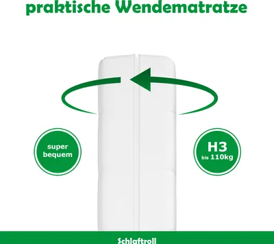 Produktbild von 7-Zonen Ergonomische Kaltschaummatratze 70 x 200 | Schlafkomfort