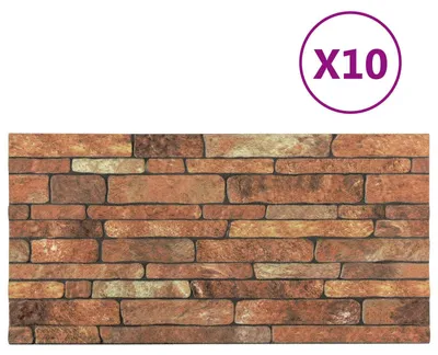 Produktbild von vidaXL Wandpaneele 10 pcs Braun und Weiß 100 x 50 cm EPS-Schaum