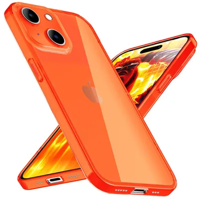 Obrázek produktu pro Pouzdro Neon Clear pro iPhone 15 Plus Barevné svítící silikonové pouzdro na mobilní telefon Ochranné pouzdro Orange