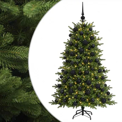 Image de Arbre de Noël artificiel vidaXL avec boules de Noël, 240 cm, 300 LED