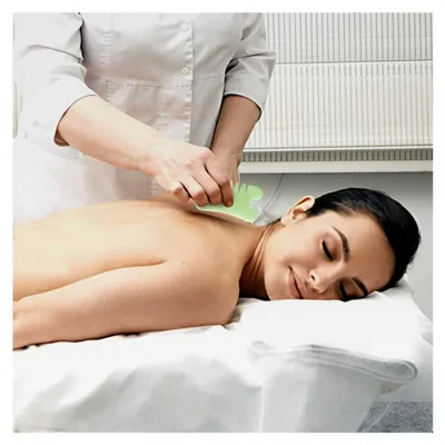 Produktbild von Jade Gua Sha Werkzeug zur Massage, handgefertigt, Gua-Sha-Brett für Akupunkturbehandlungen und Triggerpunkttherapie