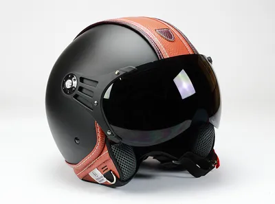 Produktbild von BNO Pilothelm PL26, leichter Jethelm mit Pilotbrille in Matt-Schwarz-Braun S + zusätzliches getöntes Visier