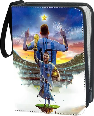 Produktbild von messi Fussball Sammelkarten Album,Fussball Sammelalbum 55 Seiten 440karten,Sammelkartenbuch Zum Herkules-Cup,Fußball-Superstar-Stil Sammelalbum