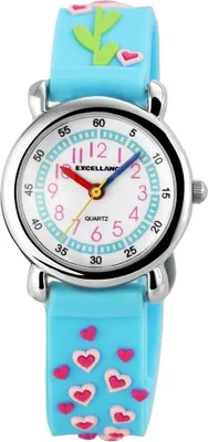 Produktbild von Excellanc Damenuhr Analog Silikon Armbanduhr Farbe Weiß  Hellblau