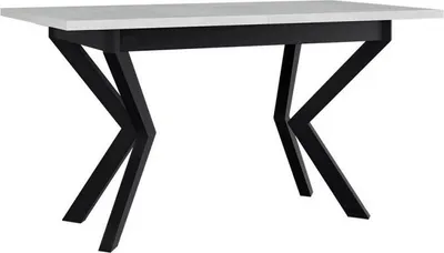 Obrázek produktu pro Rozkládací jídelní stůl 140x80 cm ALVARADO 3 - bílý / černý