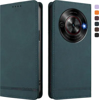 Image de Etui pour ZTE Blade A75 5G, étui rétro en cuirPolyuréthaneavec support et fentes pour cartes de crédit Vert
