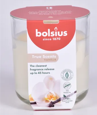 Produktbild von Bolsius Duftkerze True Scents Vanille 10 cm im Glas