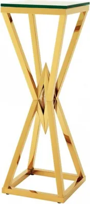 Produktbild von Casa Padrino Luxus Beistelltisch / Säule Edelstahl Gold Finish 35 x 35 x H 101 cm - Tisch Möbel