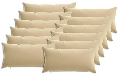 Image de vidaXL, housses de coussin, 12 pièces, HEERLEN, beige, 40 x 80 cm, polyester